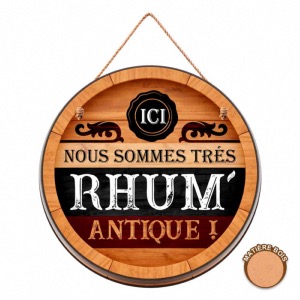 Plaque Tonneau Rhum Antique