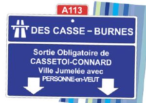 Plaque de Porte Autoroute Casses Burnes