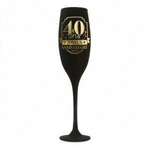 Flûte champagne Noire 40 ans