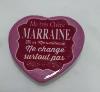 Magnet coeur Marraine