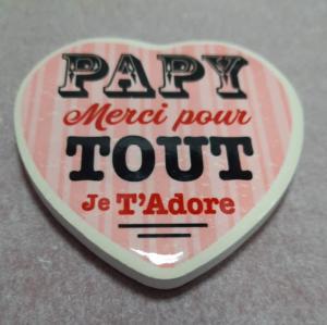 Magnet coeur Papy