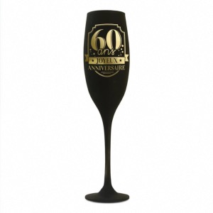 Flûte champagne Noire 60 ans