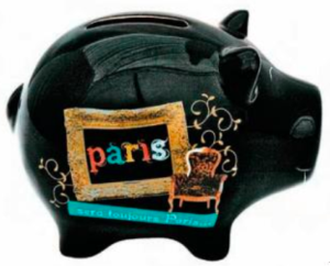 Tirelire Cochon Paris sera toujours Paris