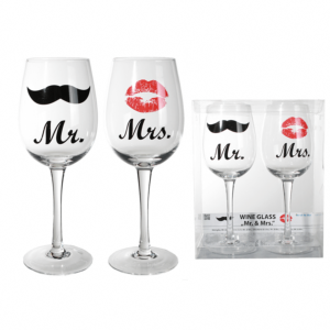 Coffret Verre de vin Mr et Mrs