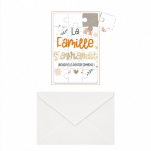 Carte Puzzle annonce Famille