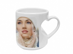 Mug anse coeur 3D personnalisé