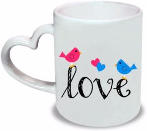 Mug anse coeur personnalisé