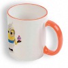 Mug anse orange personnalisé