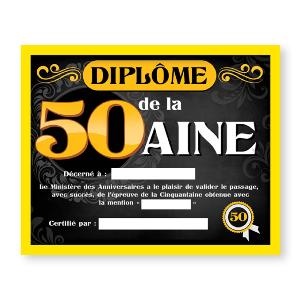 Cadre diplôme 50aine Homme