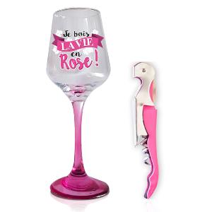 Coffret Verre de vin VIE EN ROSE