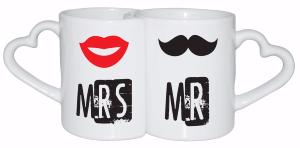 Mug Duo coeur personnalisé