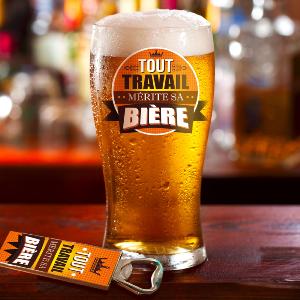 Coffret Verre à Bière Tout Travail Mérite Sa Bière