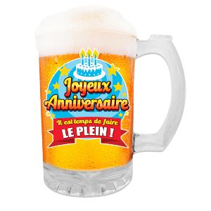 Chope de bière Joyeux anniversaire