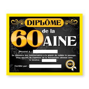 Cadre diplôme 60aine Homme